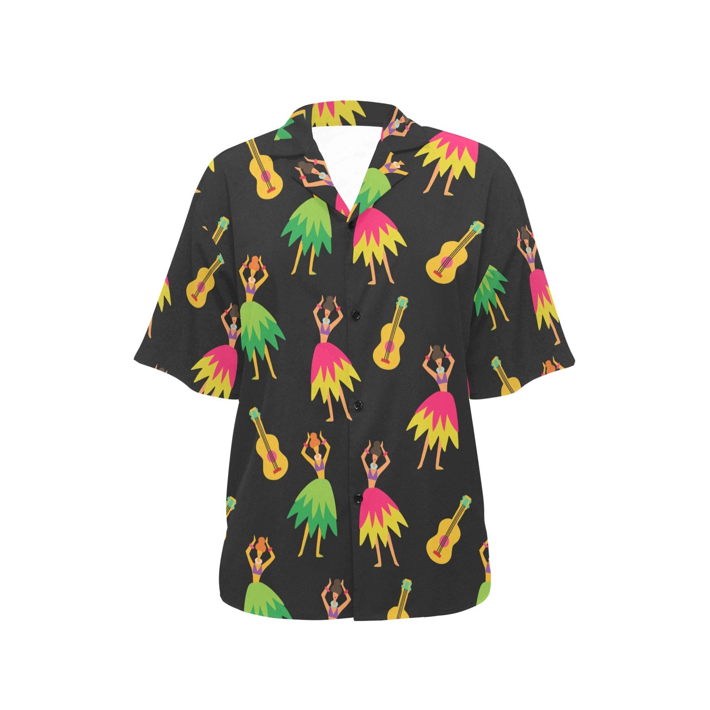 Hula Dancers Hawaiian Girl Pattern Print Design 03 Women's Hawaiian Shirt