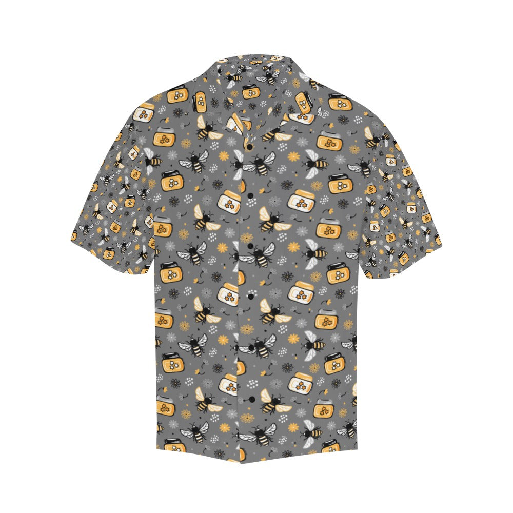 Honey Bee Print Design LKS301 Men's Hawaiian Shirt