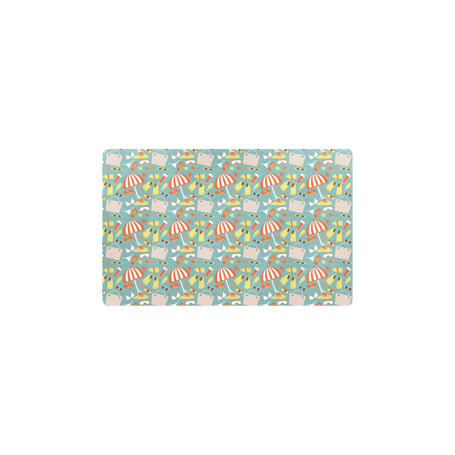 Beach Scene Pattern Print Design 02 Kitchen Mat