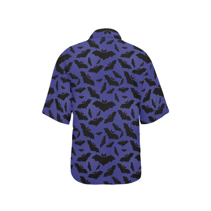 Bat Halloween Pattern Print Design 02 Women's Hawaiian Shirt