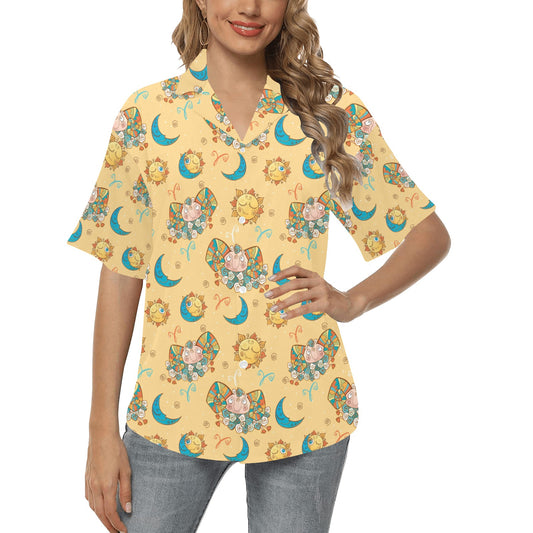 Aries Zodiac Pattern Print Design 03 Women's Hawaiian Shirt
