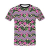 Hibiscus Pink Zigzag Line Pattern Design LKS307 Men's All Over Print T-shirt