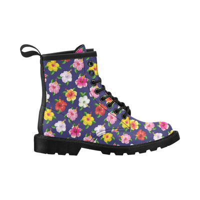 Hibiscus Colorful Print Design LKS301 Women's Boots