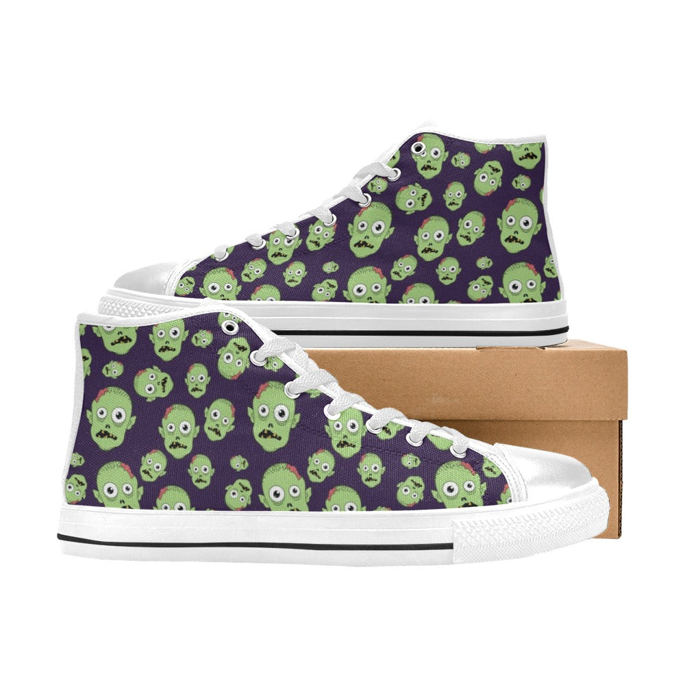 Zombie Print Design LKS303 High Top Women's White Shoes