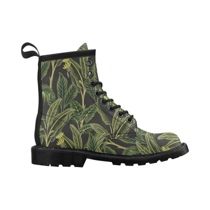 Banana Leaf Pattern Print Design BL04 Women's Boots