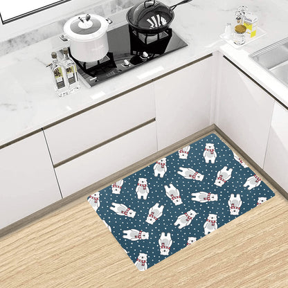 Polar Bear Pattern Print Design PB05 Kitchen Mat