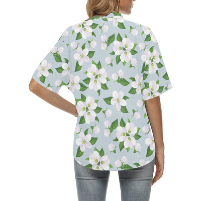 Apple blossom Pattern Print Design AB04 Women's Hawaiian Shirt