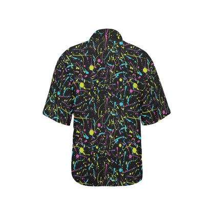 Splatter Multicolor Print Design LKS302 Women's Hawaiian Shirt