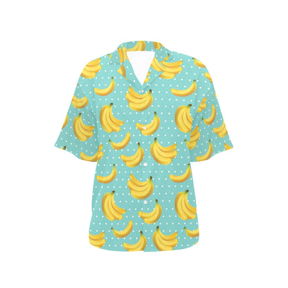 Banana Pattern Print Design BA02 Women's Hawaiian Shirt
