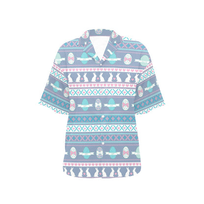 Easter Eggs Pattern Print Design RB013 Women's Hawaiian Shirt