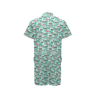 Panda Bear Cute Themed Print Men's Romper