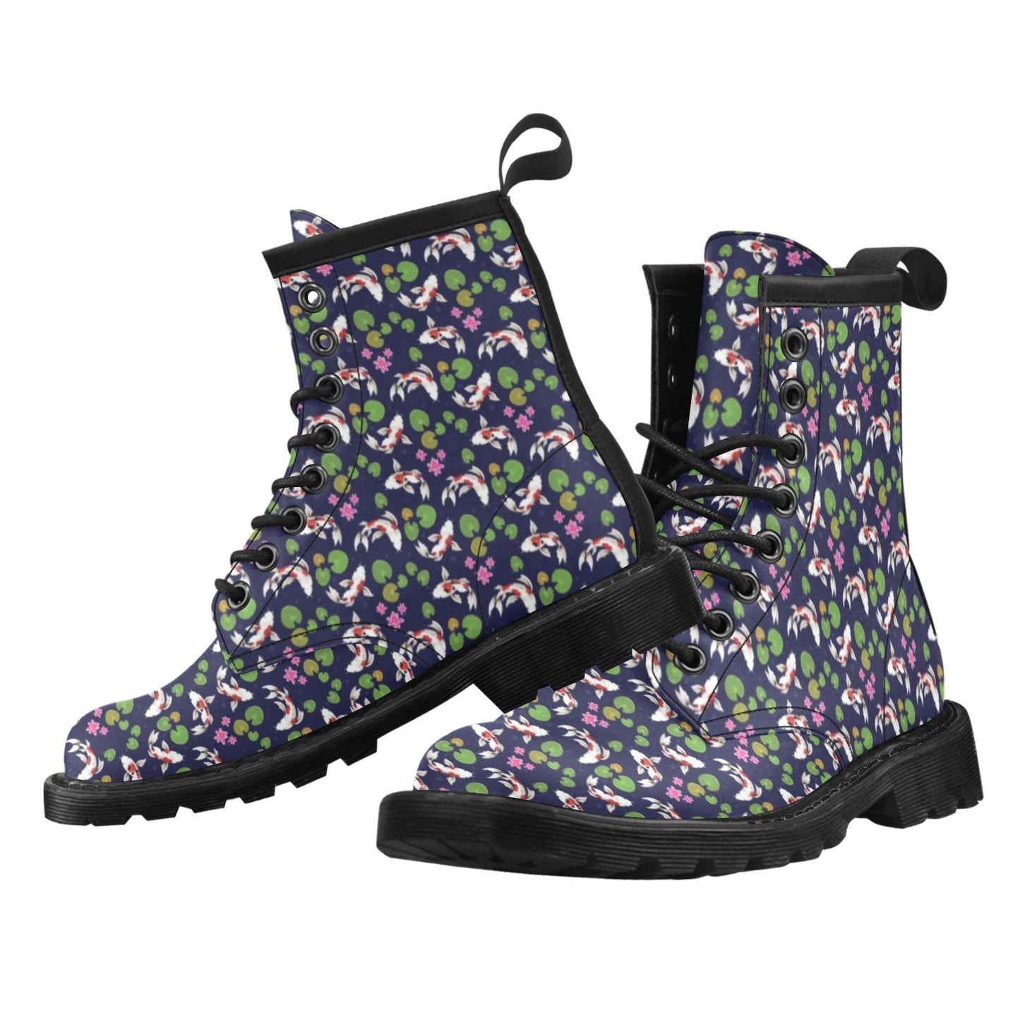 Koi Carp Pattern Design Themed Print Women's Boots