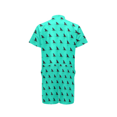 Shark Fin Pattern Men's Romper