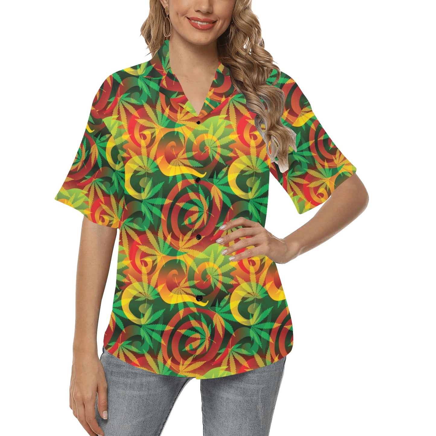 Rastafarian Pattern Print Design A01 Women's Hawaiian Shirt