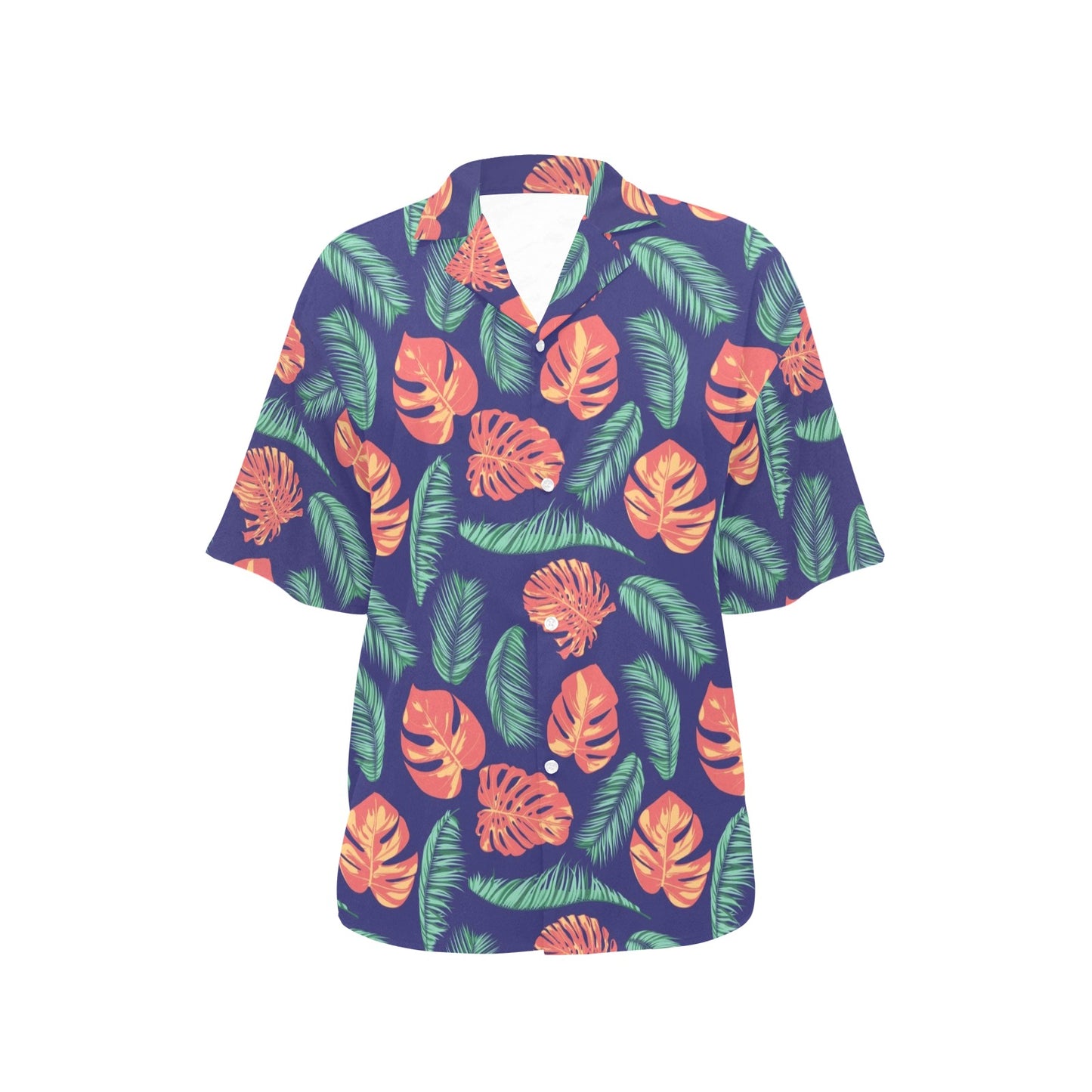 Palm Leaves Pattern Print Design PL011 Women's Hawaiian Shirt