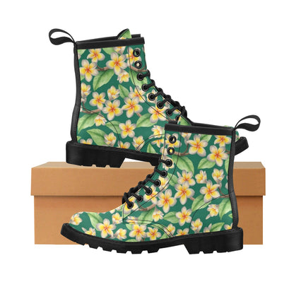 Plumeria Pattern Print Design PM07 Women's Boots