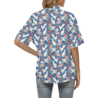 Bunny Pattern Print Design 07 Women's Hawaiian Shirt