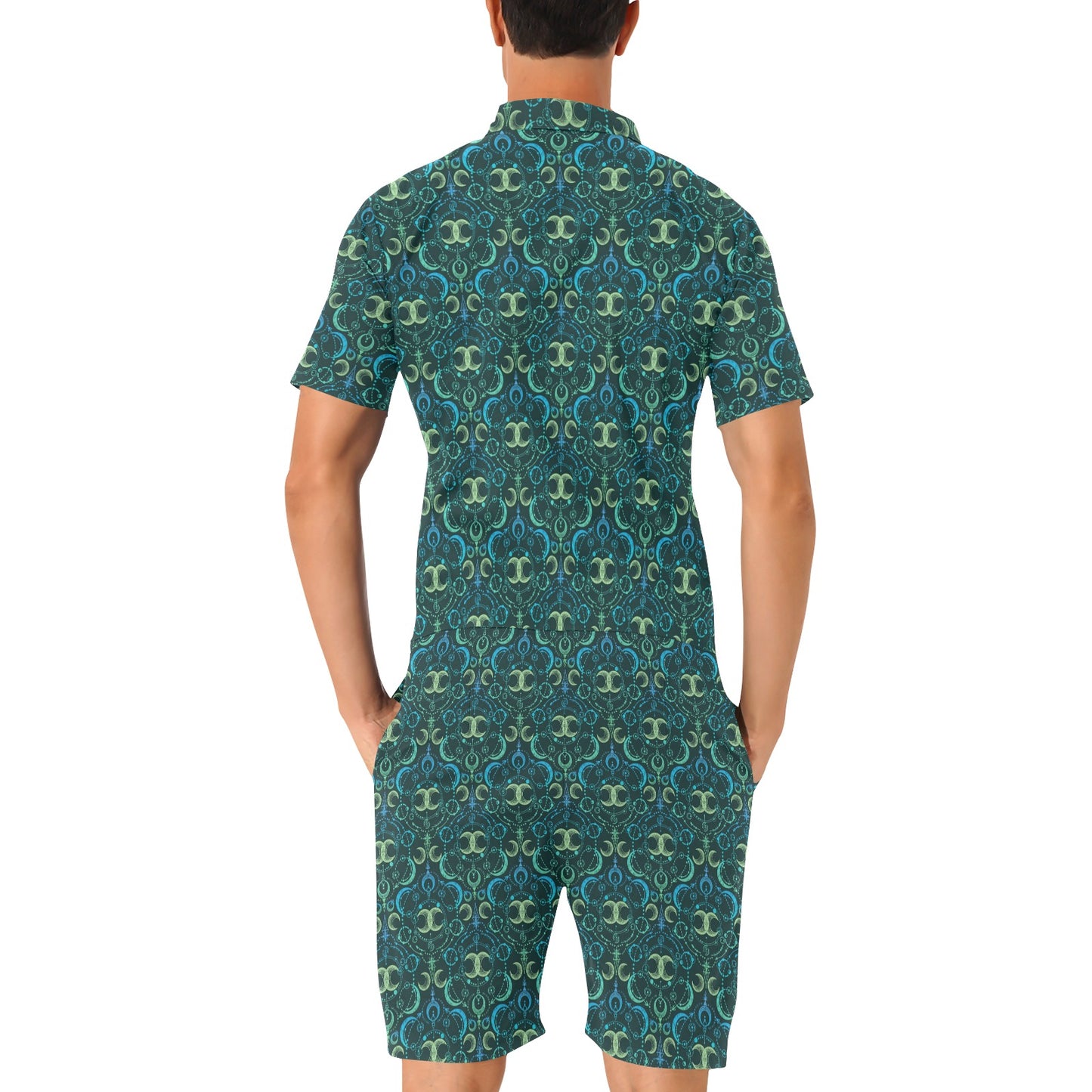 Celestial Pattern Print Design 07 Men's Romper