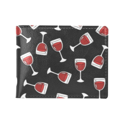 Wine Glass Print Design LKS303 Men's ID Card Wallet