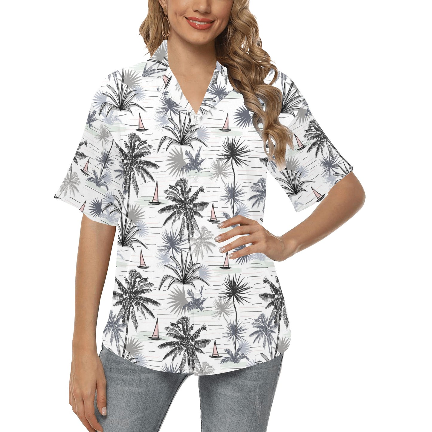 Pacific island Pattern Print Design A04 Women's Hawaiian Shirt