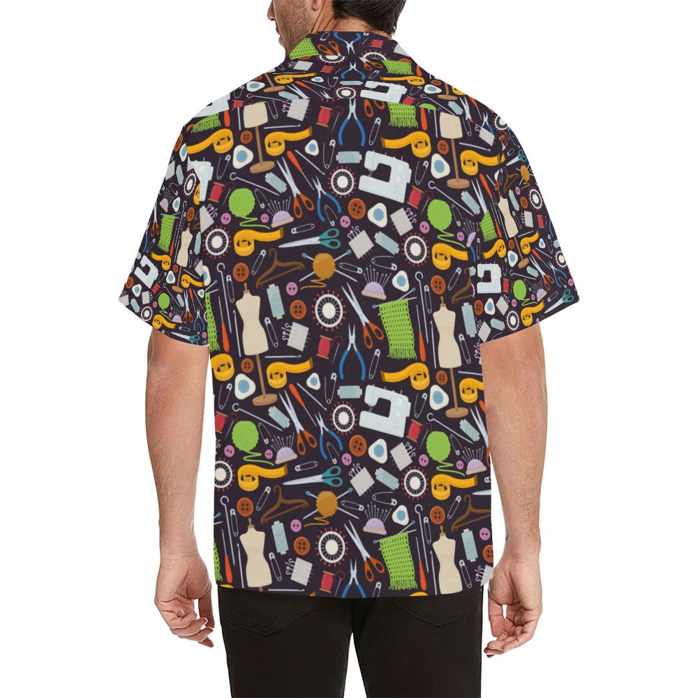 Sewing Equipment Print Design LKS308 Men's Hawaiian Shirt