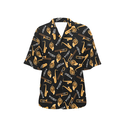 Saxophone Print Design LKS403 Women's Hawaiian Shirt