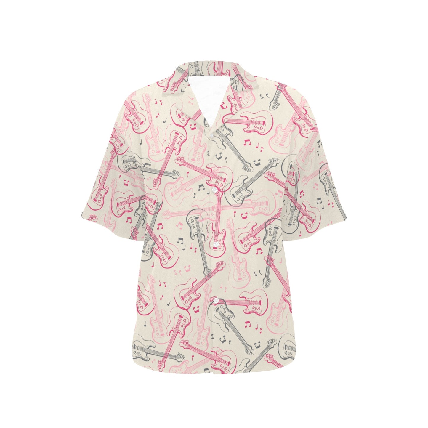 Bass Guitar Pattern Print Design 02 Women's Hawaiian Shirt