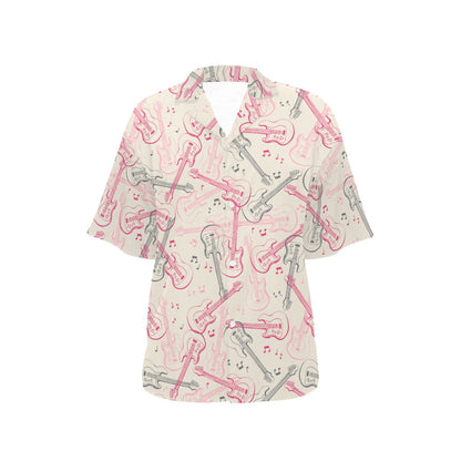 Bass Guitar Pattern Print Design 02 Women's Hawaiian Shirt