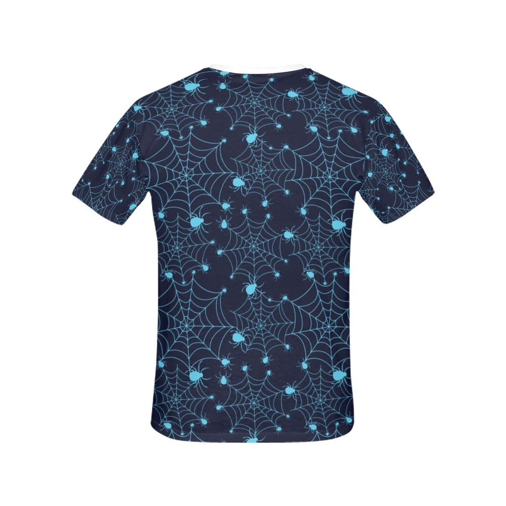 Spider Web Blue Print Design LKS304 Women's  T-shirt