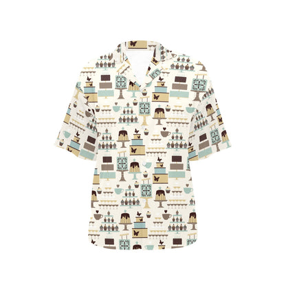 Cake Pattern Print Design 02 Women's Hawaiian Shirt