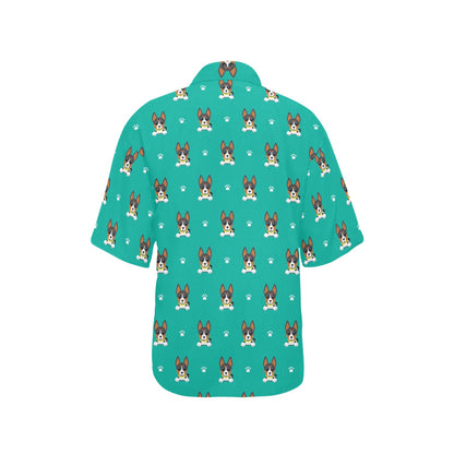 Basenji Pattern Print Design 03 Women's Hawaiian Shirt
