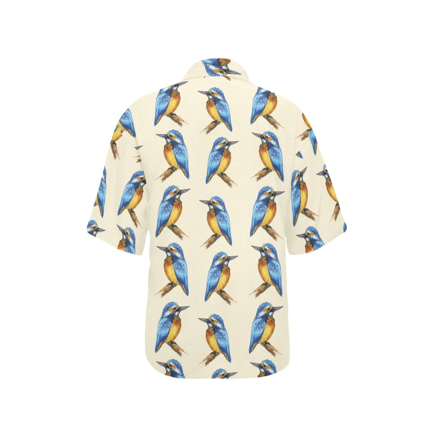 Kingfisher Pattern Print Design 01 Women's Hawaiian Shirt