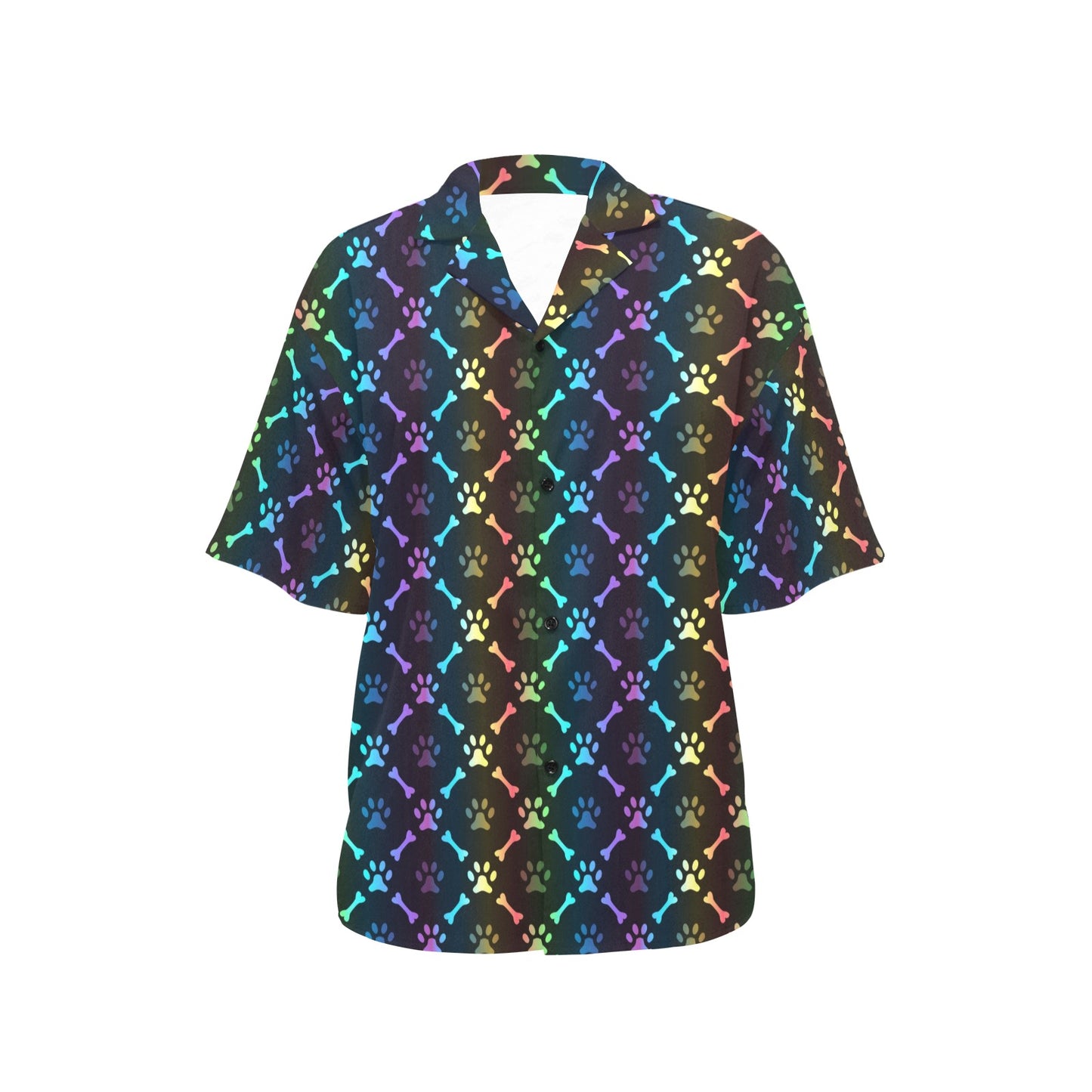 Paw Rainbow Pattern Print Design A01 Women's Hawaiian Shirt
