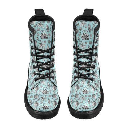 Seashell Beach Print Design LKS302 Women's Boots