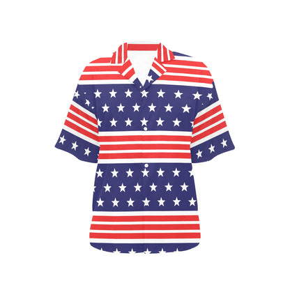 Patriotic Pattern Print Design A04 Women's Hawaiian Shirt