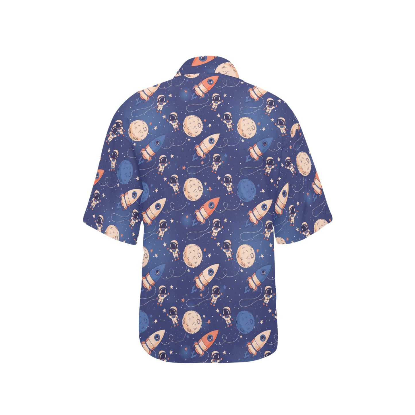 Space Astronaut Rocket Print Design LKS304 Women's Hawaiian Shirt