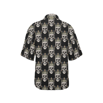 Skull King Print Design LKS3010 Women's Hawaiian Shirt