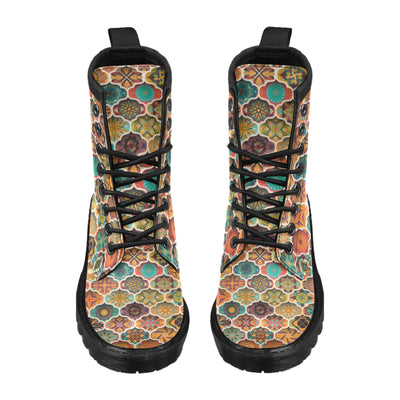 Mandala Mosaic Themed Design Print Women's Boots