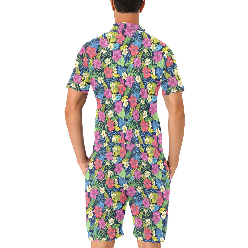 Hibiscus Print Design LKS3010 Men's Romper