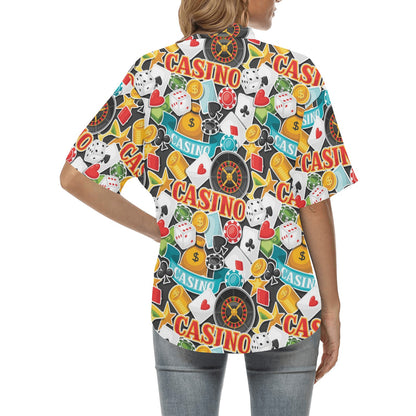 Casino Pattern Print Design 03 Women's Hawaiian Shirt