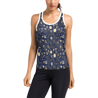 Zodiac Print Design LKS302 Women's Racerback Tank Top