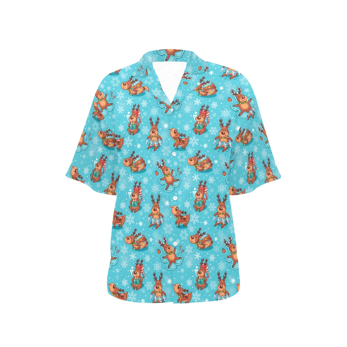 Reindeer Print Design LKS402 Women's Hawaiian Shirt