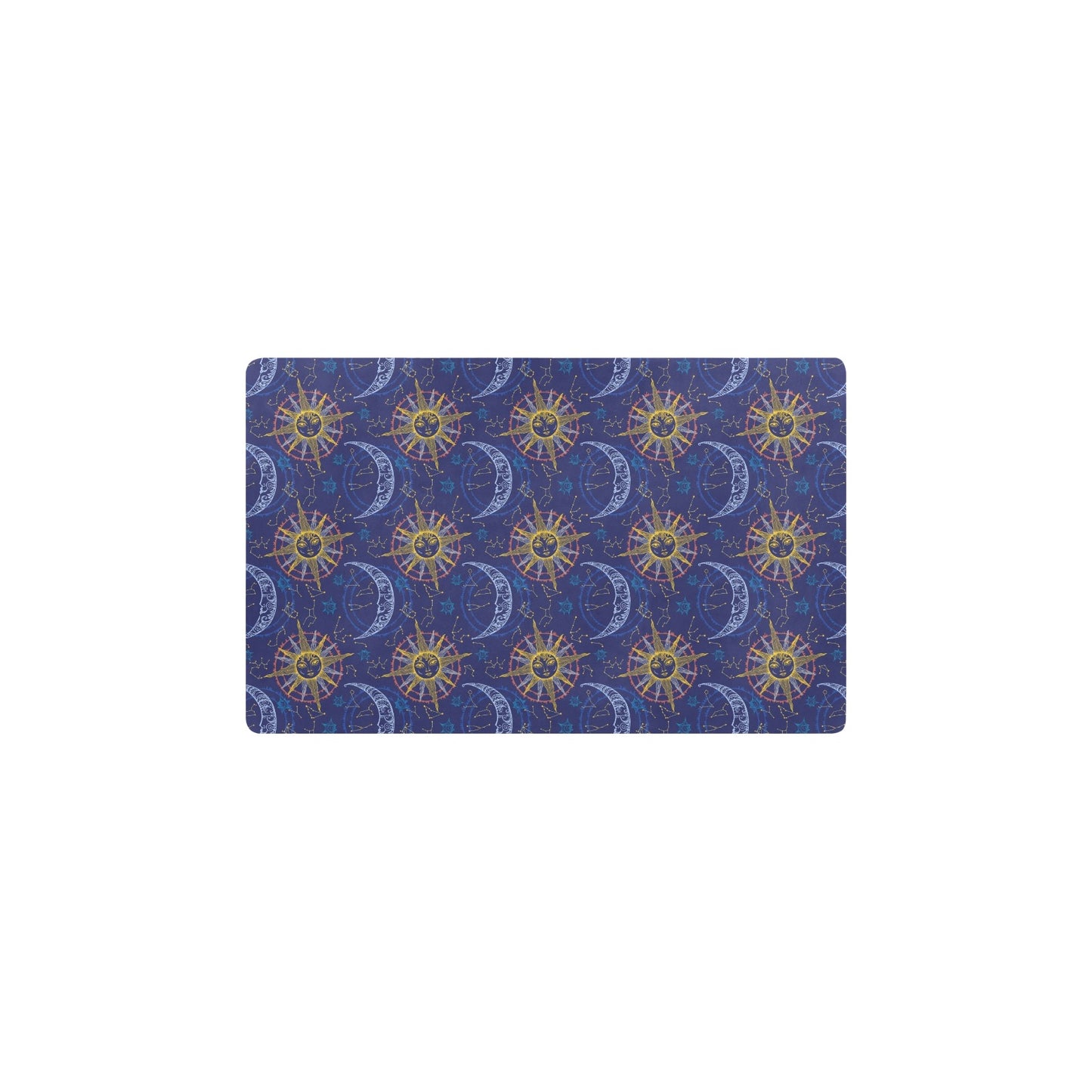 Celestial Moon Sun Pattern Print Design 01 Kitchen Mat