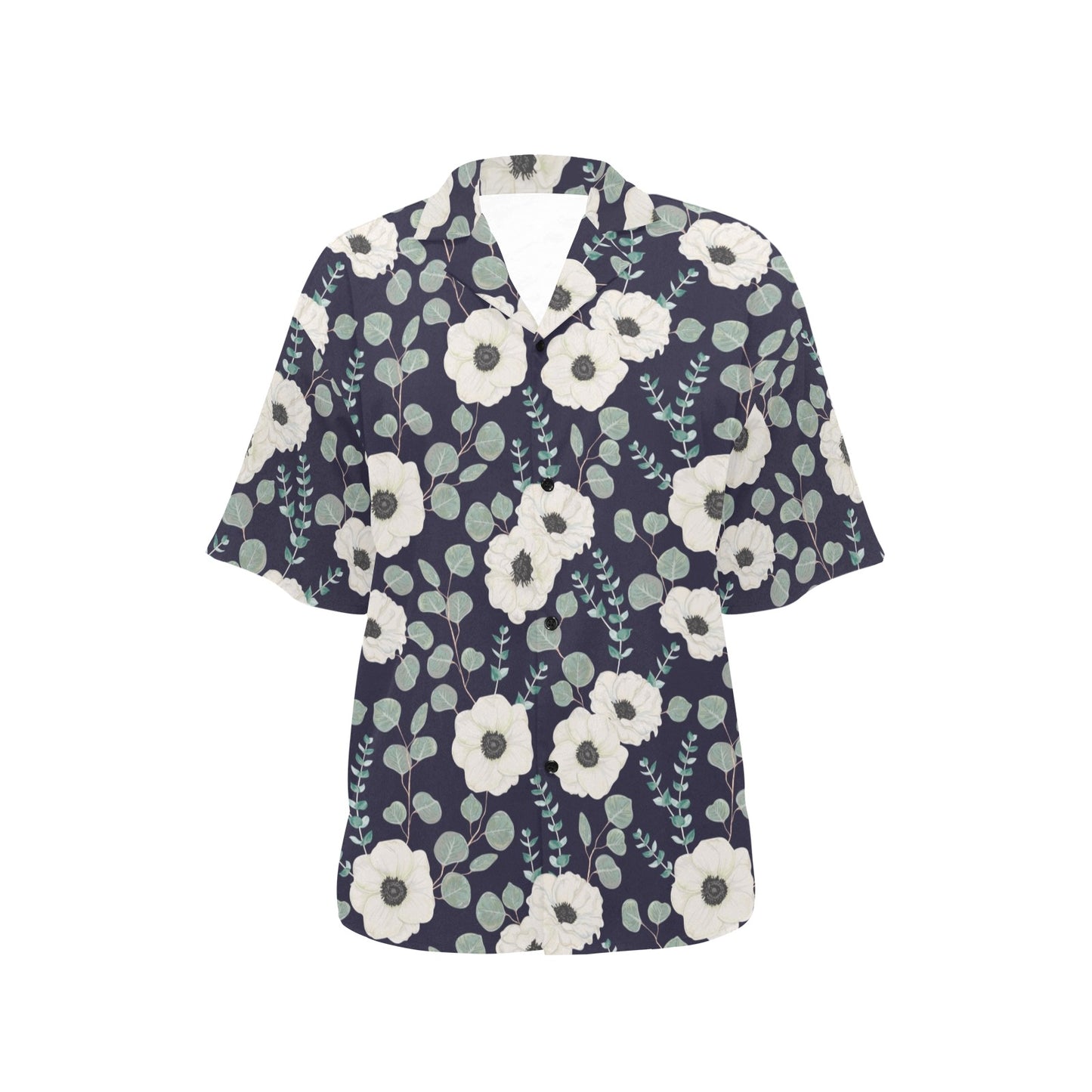 Anemone Pattern Print Design AM01 Women's Hawaiian Shirt