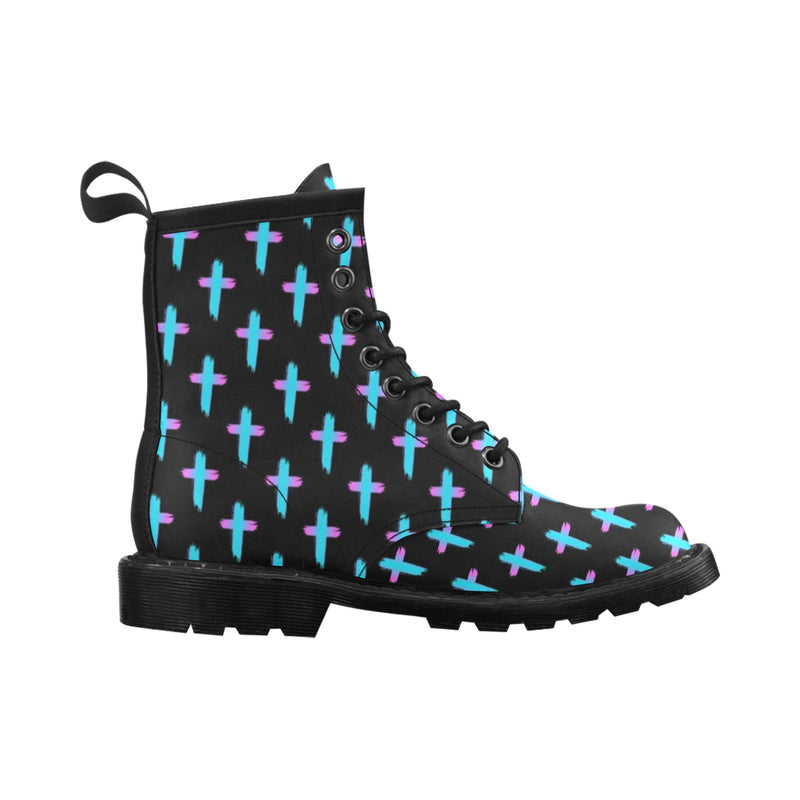 Christian Cross neon Pattern Women's Boots