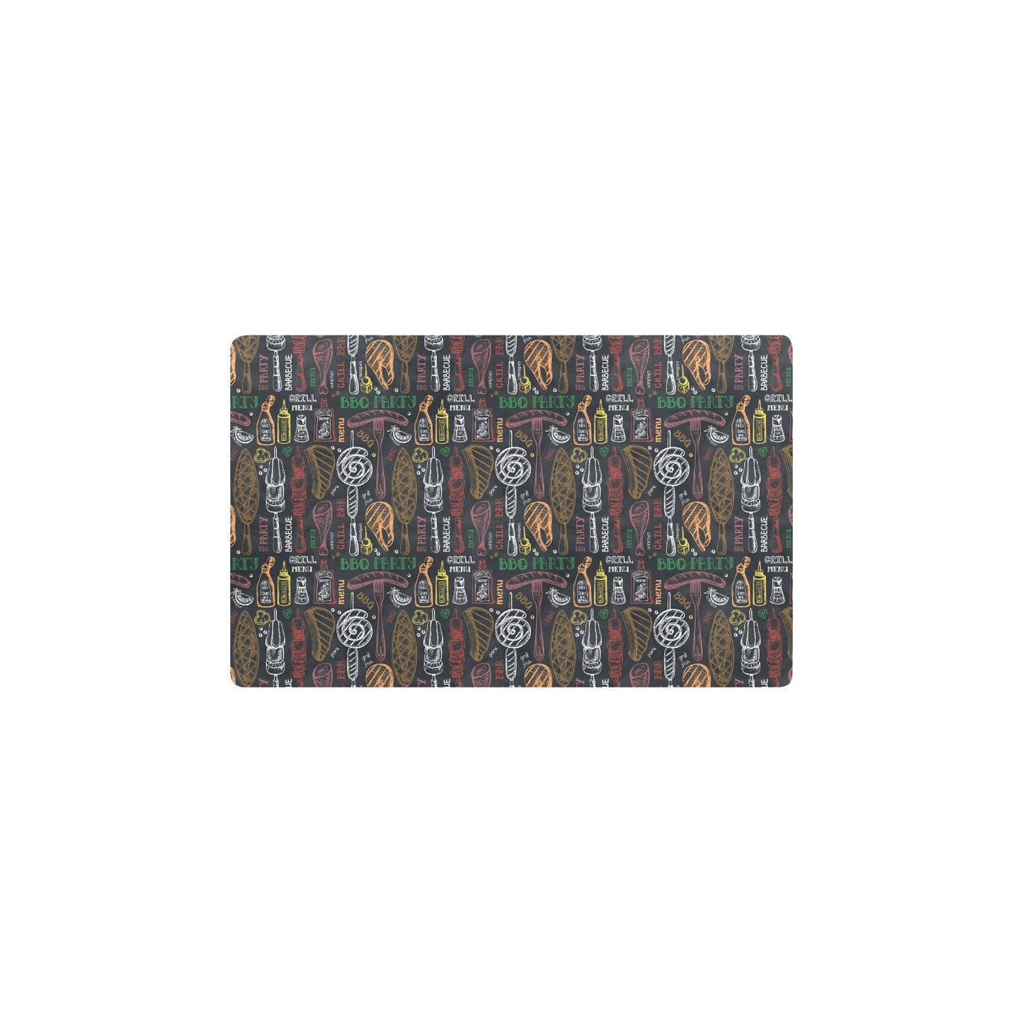 Barbecue Pattern Print Design 03 Kitchen Mat