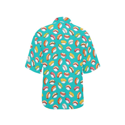 Sushi Themed Print Women's Hawaiian Shirt