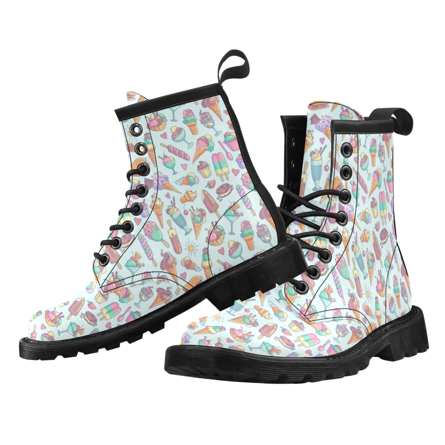 Ice Cream Pattern Print Design IC02 Women's Boots