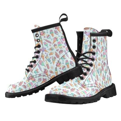 Ice Cream Pattern Print Design IC02 Women's Boots