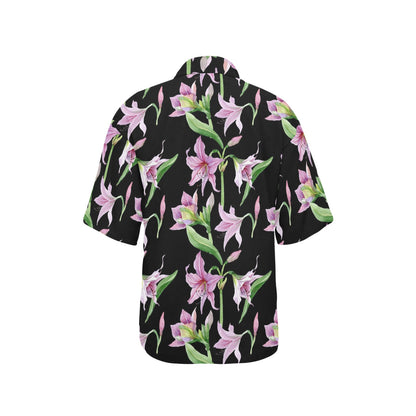 Amaryllis Pattern Print Design AL08 Women's Hawaiian Shirt